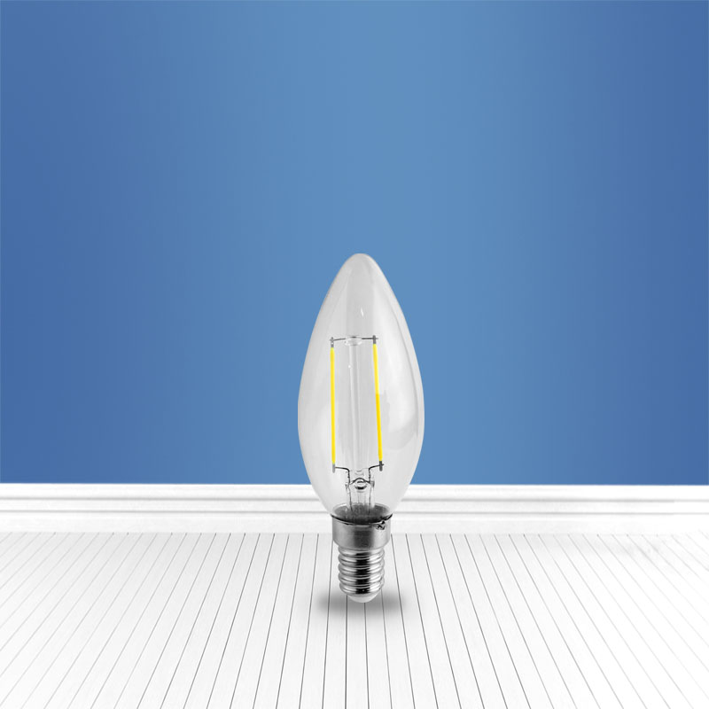 filament glass bulb C35 2W