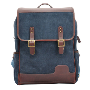 Mens canvas and leather backpack