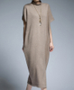P18B02TR pure cashmere round collar sexy ladies sweater short sleeve long dress