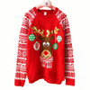 Unisex adults hotsale reindeer sweaters acrylic ugly christmas jumpers
