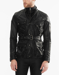 P18E035BW Latest fashion hot sale classic custom lambskin leather jacket for man all seasons calfskin