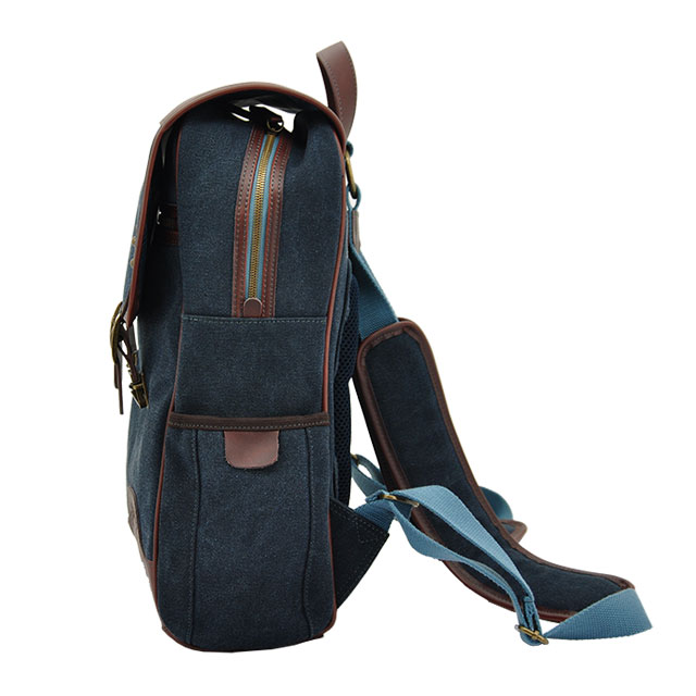 Mens canvas and leather backpack