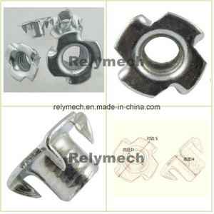 Zinc Plated Carbon Steel T Nuts/Tee Nut/Four Prongs/Claws Nut