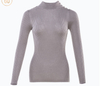 P18B019CH slim fit rib knit mock turtle neck wool cashmere lady sweater