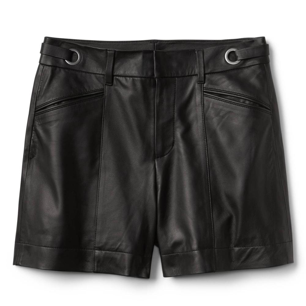 P18E018BW Hot sale fashion classic sexy custom leather shorts for women