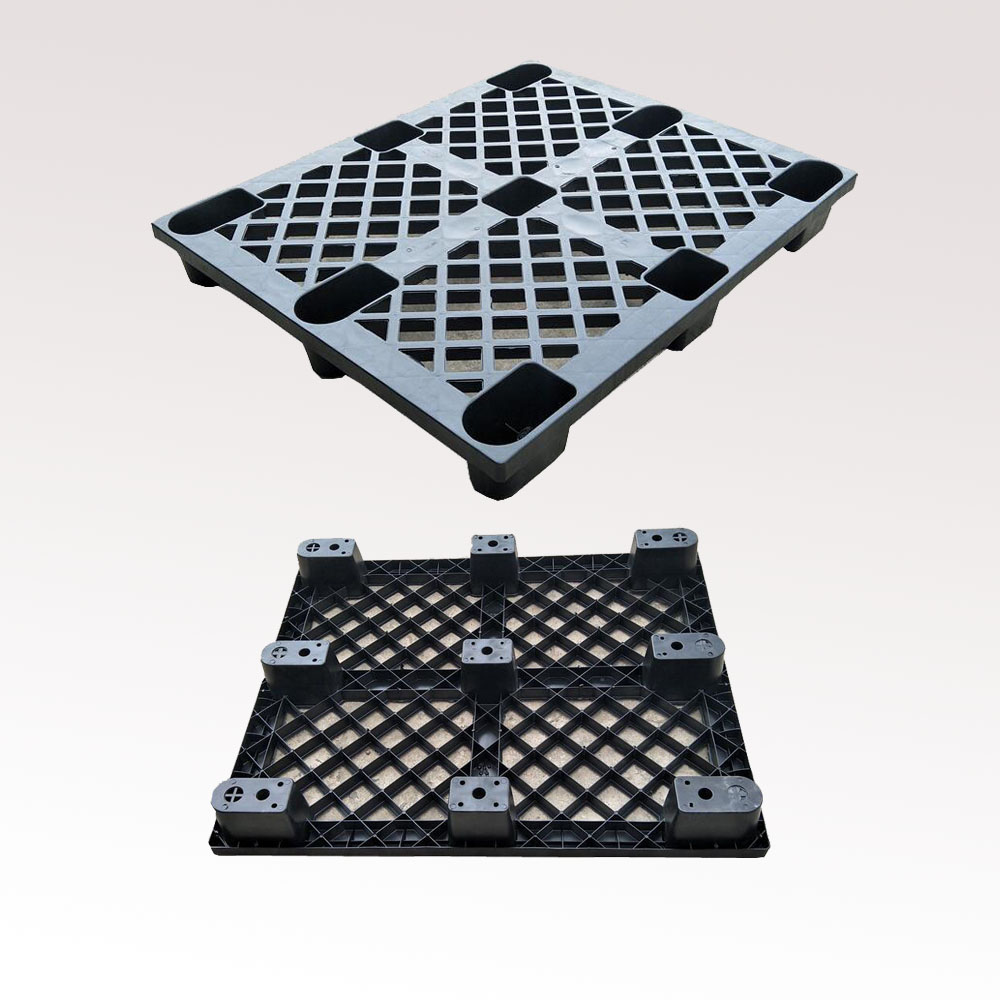 1200 x 1000 Tarimas de plástico negras para envíos internacionales de servicio liviano