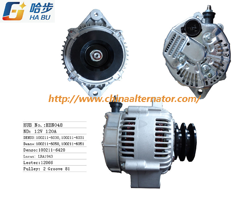 Auto/Car Alternator, 12V 120A, Denso 100211-6030, 100211-6031