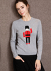 P18B002BW 100% cashmere cartoon pullover crew neck fit women sweater