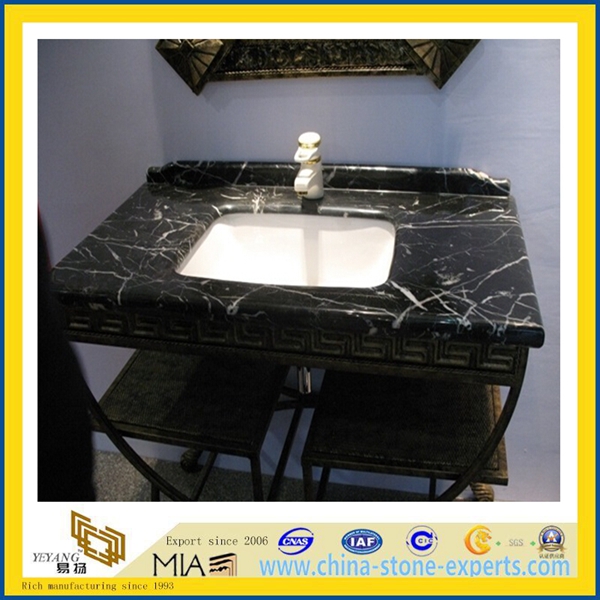 Black marquina black marble vanity top marble countertop (YQA-MC1012) (12) Black marquina black marble vanity top marble countertop (YQA-MC1012) (12)