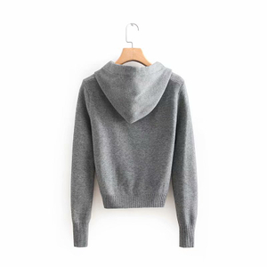 2019 Spring OEM wool cashmere knitted fitness hoodies custom for women
