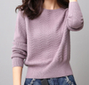 PK18ST070 Wave Pattern 100% Merino Wool Sweater for Women