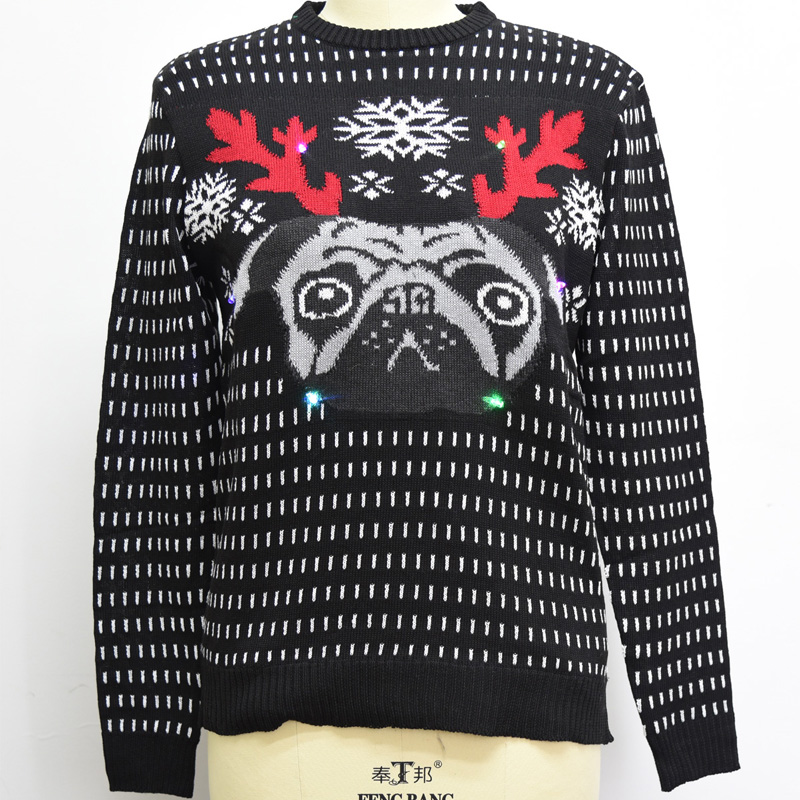 PK18A90YF custom christmas sweater pullover with LED