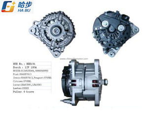  Bosch alternator ：12V 140A BOSCH:0124525064,0986049950 Fiat:504057813 Iveco:504057813,Peugeot:5705KL Citroen:5705KL Lucas:LRA03061,LRA3061 Lester:23322 Pulley: 6 Groove 