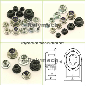 Stainless Steel/Carbon Steel Nylon Insert Hex Flange Lock Nut