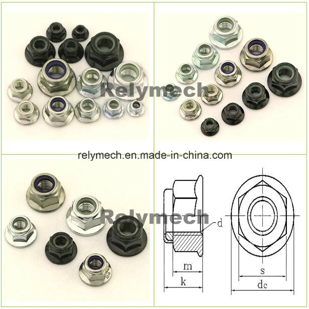 Stainless Steel/Carbon Steel Nylon Insert Hex Flange Lock Nut