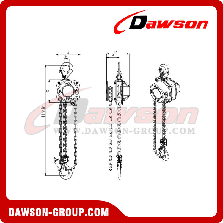 DS-DF-B25 250kg Mini tipo de bloques de cadena, polipasto de cadena