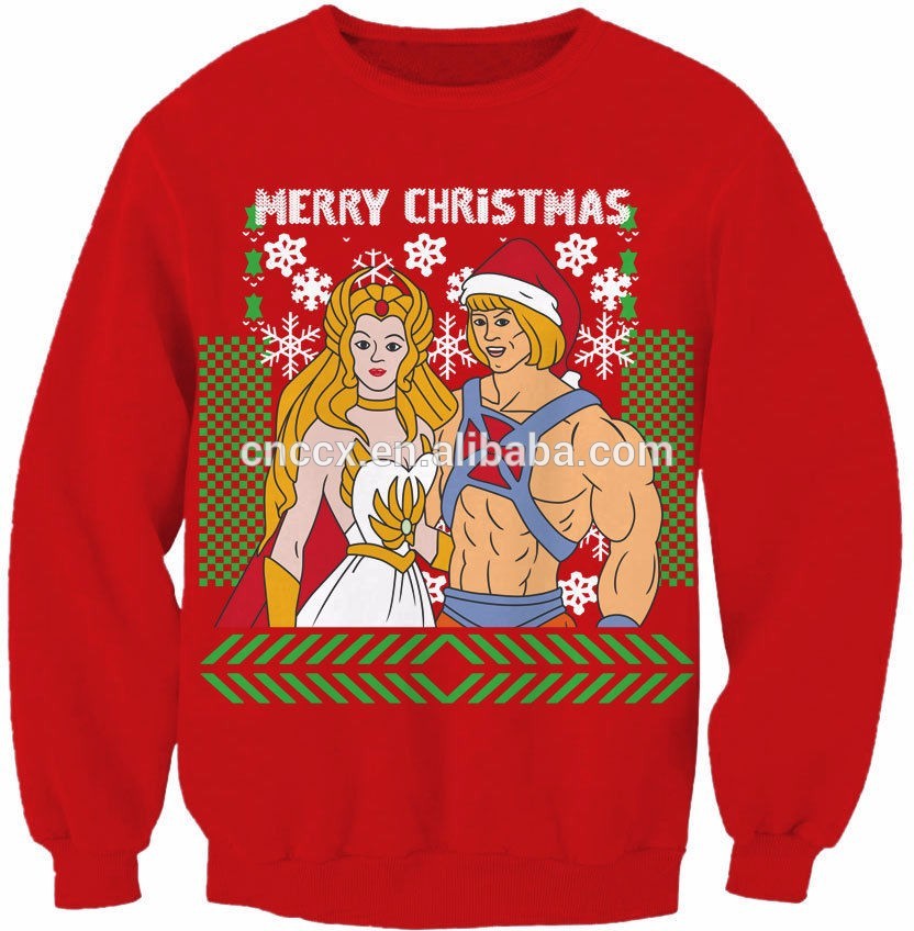 15CSU065 2017 Unisex ugly christmas sweater Khan and She-Ra