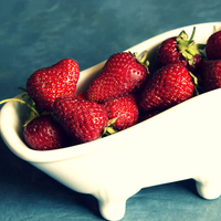 Fresh strawberries, fresh fruit, and more fresh for you Three