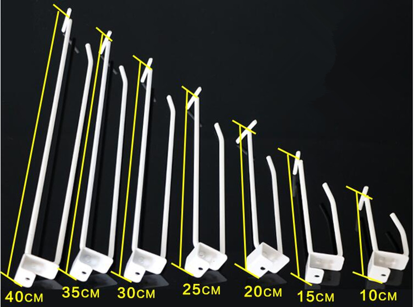 Supermarket Shelf Rack Metal Hanging Display Hooks Suit Cubic In Electrostatic Spraying White