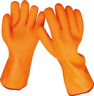 ORANGE PVC GLOVES 