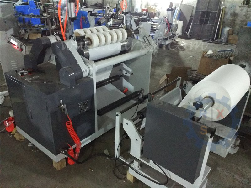 Surface coiling slitting rewinder machine for calcium carbonate film