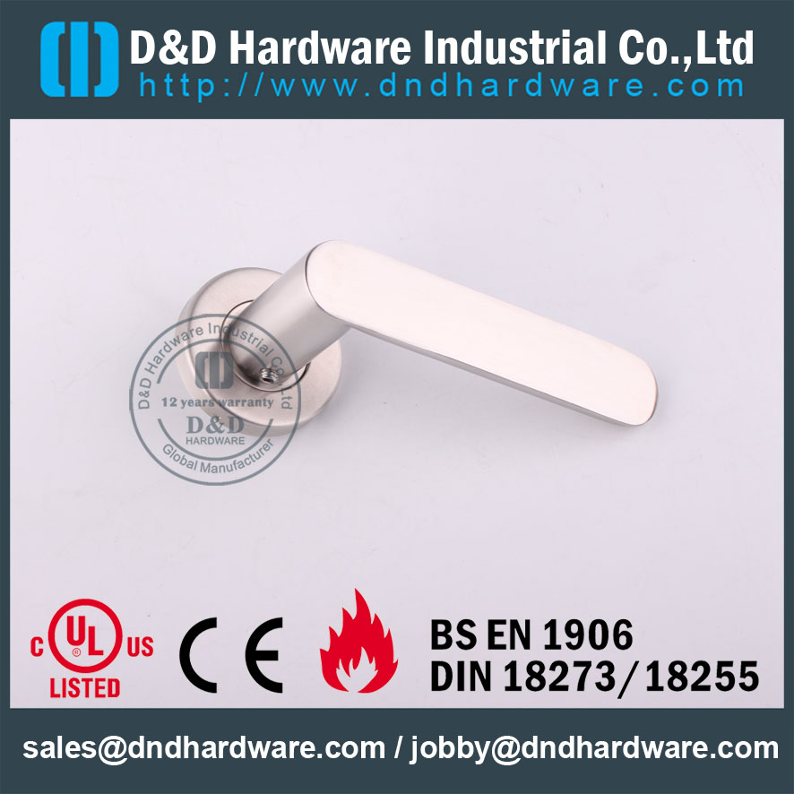 D & D Hardware-EN1906 Fire Rated SS304 maçaneta da porta DDSH009