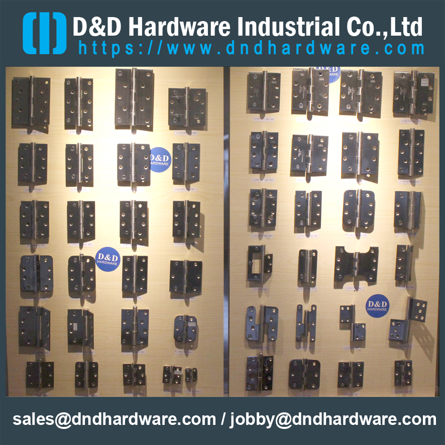 DDBH007-Dobradiça de canto quadrada de latão sólido para porta de aço