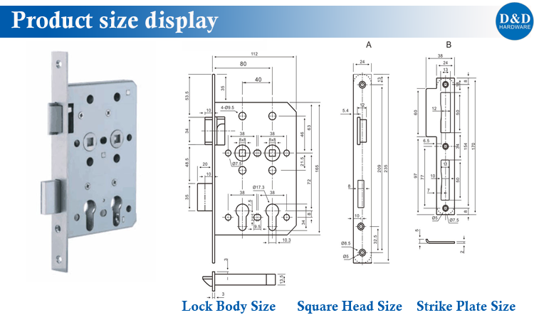 Tamaño del producto Display-D & D Hardware