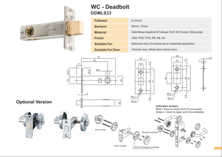 Hardware WC-Deadbolt-D & D