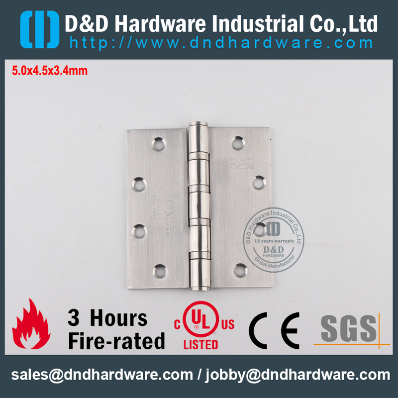 SS UL Classical Fire Rated 4BB Scharnier-DDSS006-FR-5x4.5x3.4mm