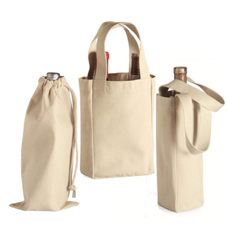Personalized Drawstring Wine Bottle Tote