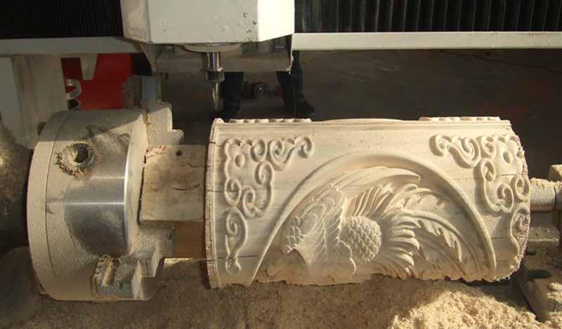 ranurador del CNC con rotatorio para grabar en el material redondo