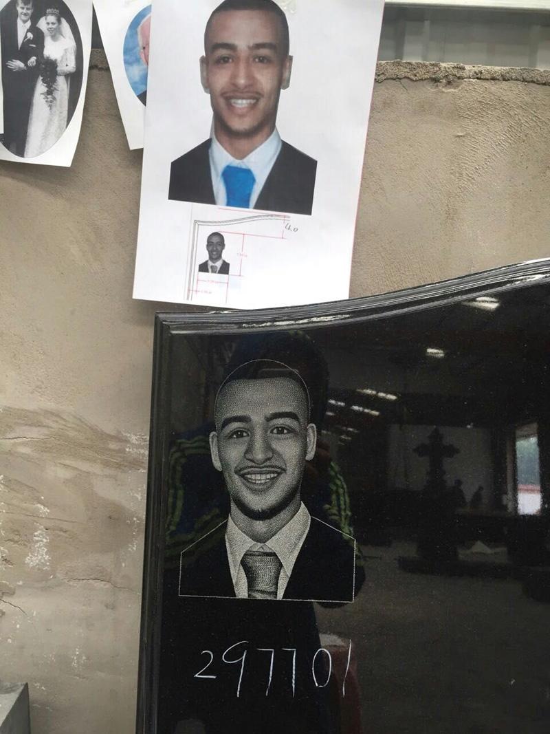 m&aacute;quina de grabado del laser de la piedra sepulcral