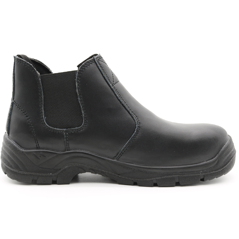 Black Anti Slip No Lace Safety Shoes Steel Toe Cap
