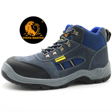Blue Suede Leather Steel Toe Working Safety Shoes Sports