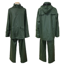 Army Green Waterproof Oil Resistant PU Rain coat for Men