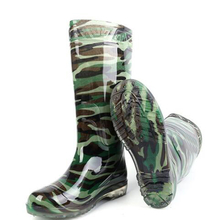 Waterproof Non Safety Camouflage Shiny Pvc Rain Boots