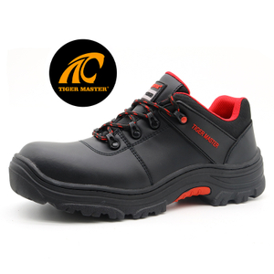 Black Cow Leather HRO Rubber Sole Composite Toe Work Safety Shoes for Men