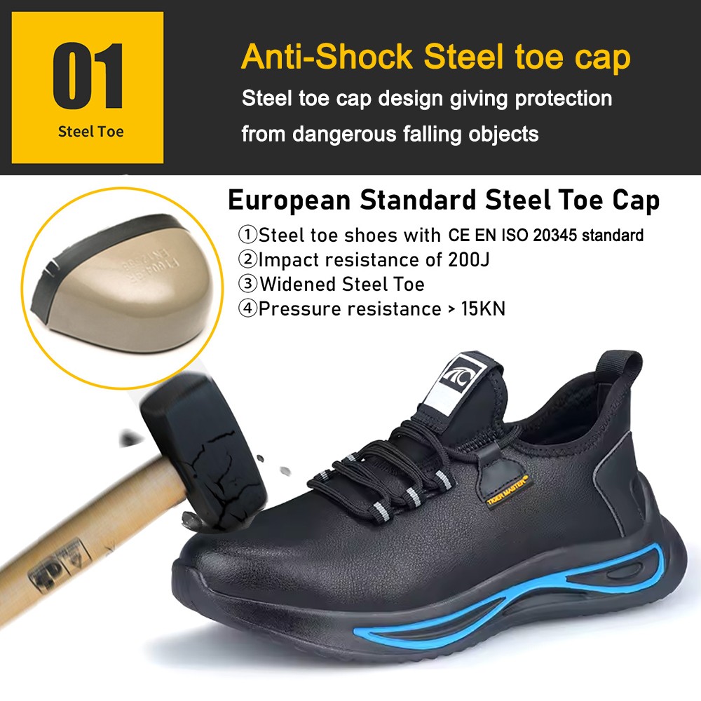 Black Steel Toe Labor Protection Safety Shoes for Industrial