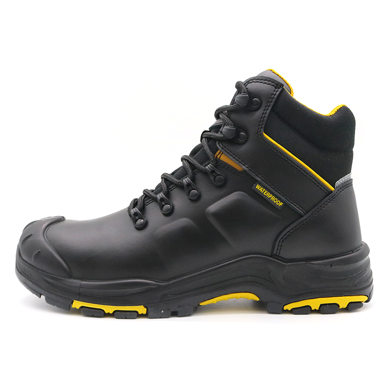 Black Leather Composite Toe Men Safety Boots Waterproof