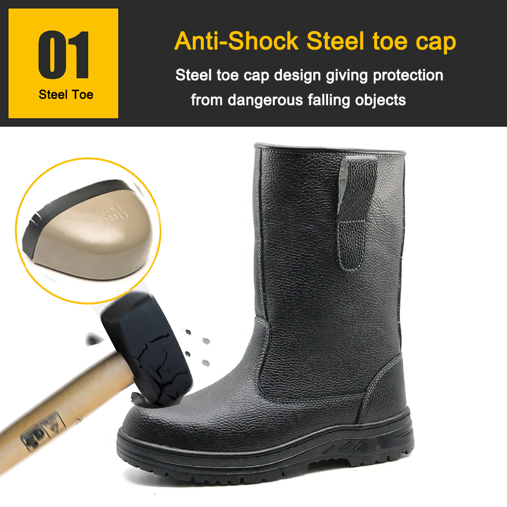 Men's High-Top Steel Toe Work Boots – Anti-Spark & Slip-On Welding Shoes