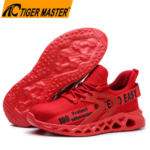 Light Weight Fashion Sport Safety Shoes Red for Women