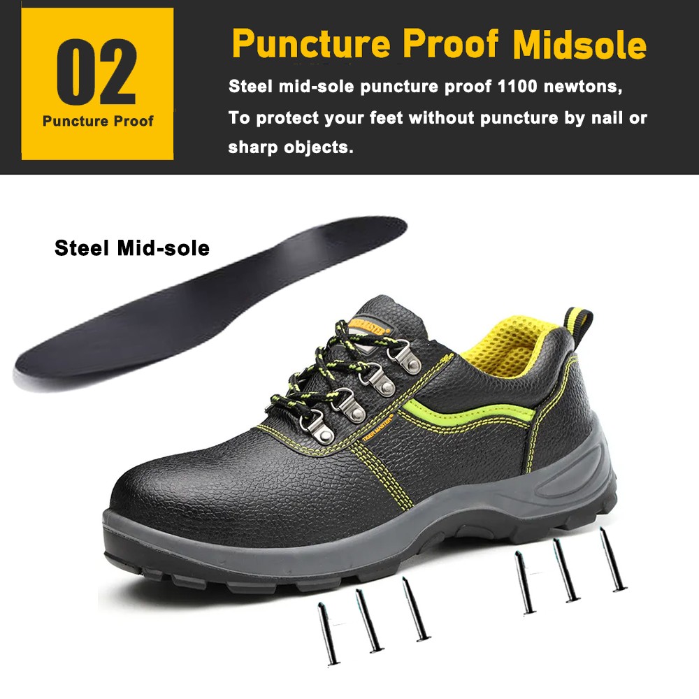 Oil Slip Resistance Anti Puncture Steel Toe Work Safety Shoes for Men