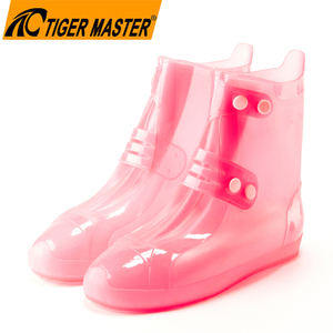 Waterproof Non-slip Pink Pvc Rain Shoes Cover