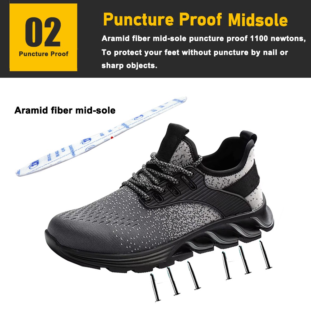 Grey Anti Puncture Steel Toe Comfort Safety Shoes Sport Type - Buy ...