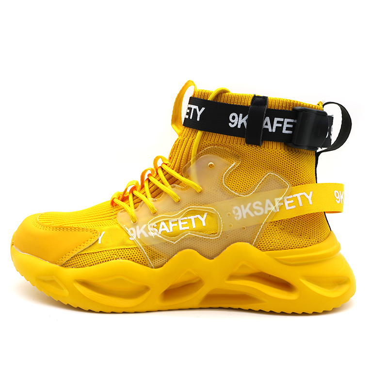 Yellow Light Weight Steel Toe Fashion Safety Shoes Sports Men