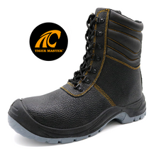 High-top Leather Construction Safety Boots with Steel Toe