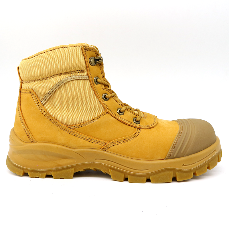 Nubuck Leather Safety Boots with Zipper
