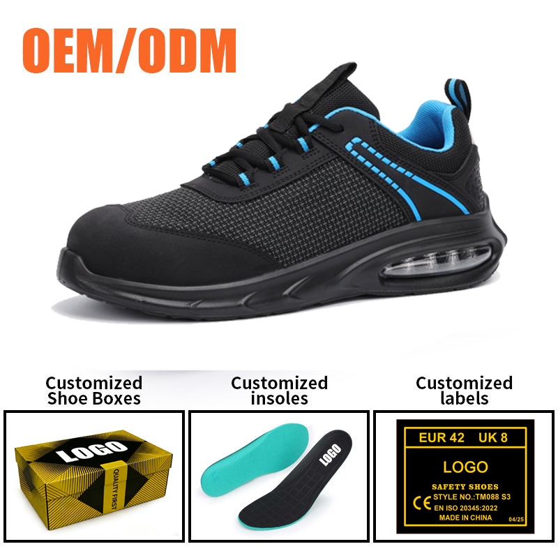 PUTEK Textile Steel Toe Anti-puncture Work Shoes for Men