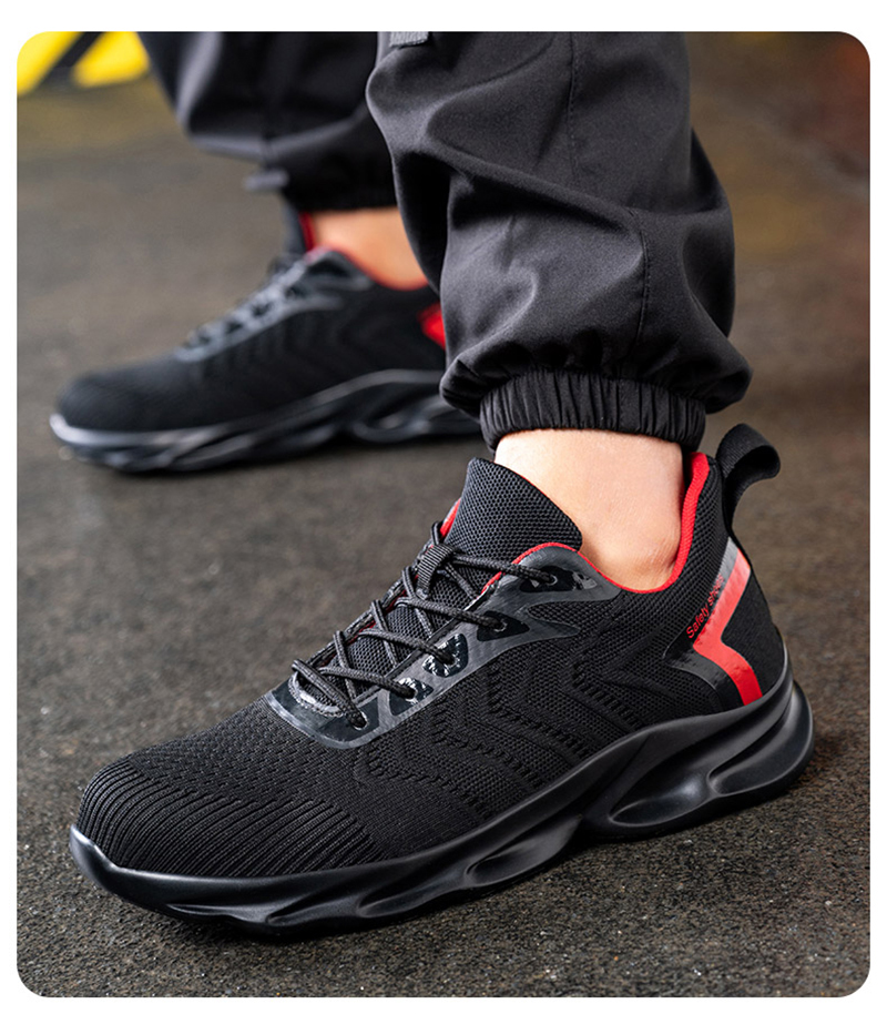 Comfortable Light Weight Sport Safety Shoes with Steel Toe
